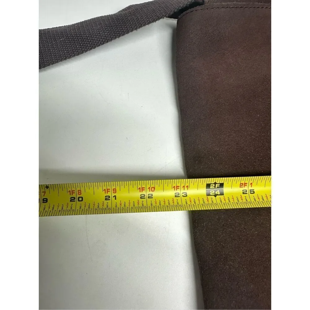 Benetton Brown Suede Messenger Crossbody Bag Briefcase Laptop See Description